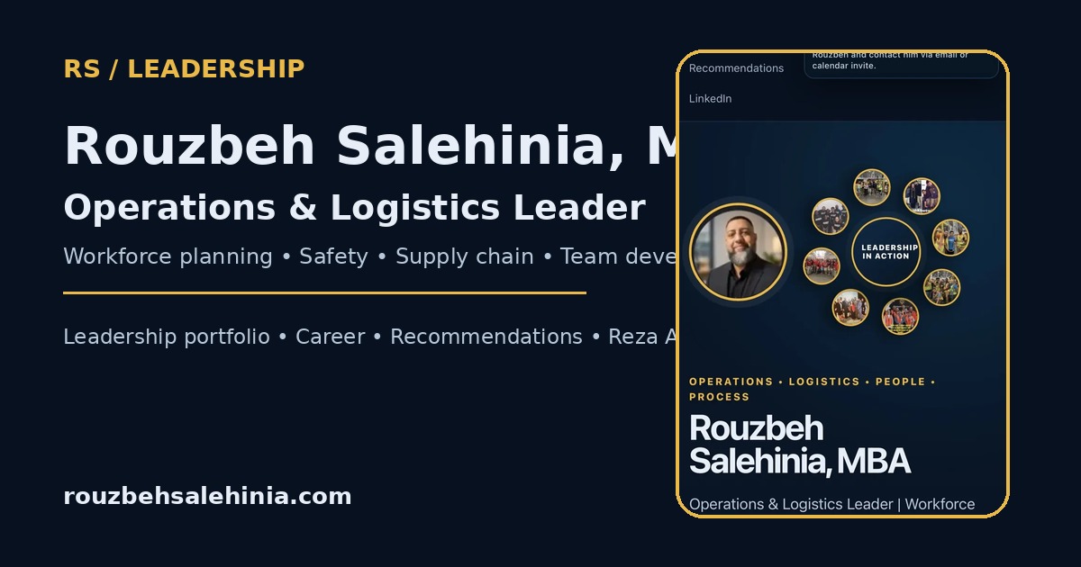 Rouzbeh Salehinia leadership portfolio social sharing card